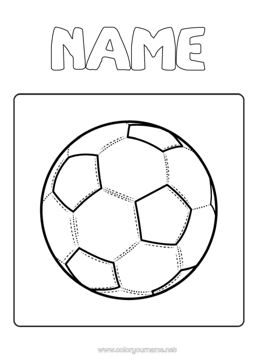 Colouring page to print Football Football Sport Easy Colouring Pages Team Sports