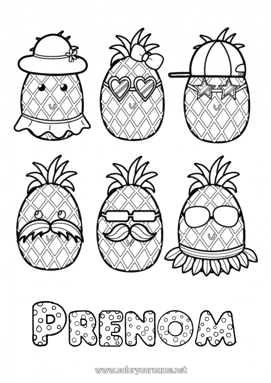 Coloriage à imprimer Ananas Fruits