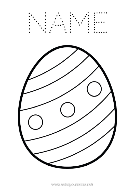 Colouring page to print Children's Activities Easter Large Easter Egg Easy Colouring Pages
