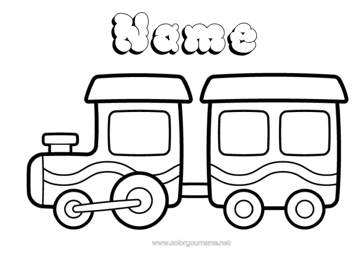 Colouring page to print Vehicles Locomotive Easy Colouring Pages Land Public Transport
