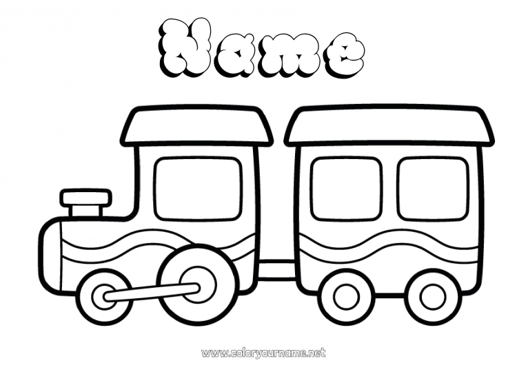 Coloring page to print Vehicles Locomotive Easy coloring pages Ground public transport