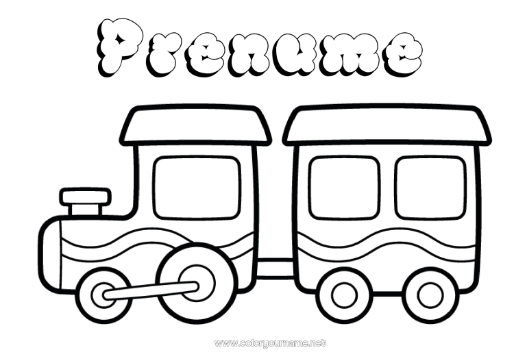 Pagină de colorat de imprimat Vehicule Locomotivă Desene de colorat ușoare Transport public terestru