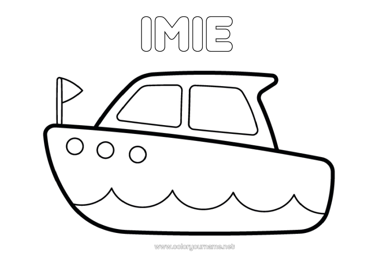 Kolorowanka do wydruku Pojazdy łódź Łatwe kolorowanki Pojazdy morskie