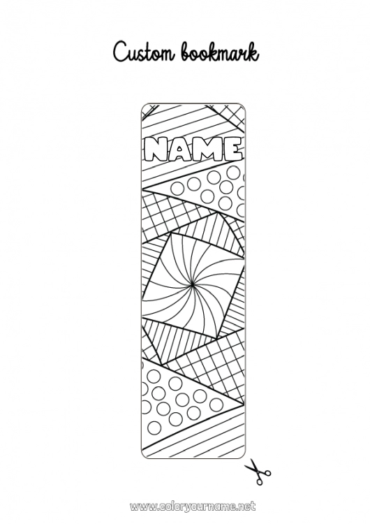 Coloring page to print Mandala Bookmark Complex coloring pages