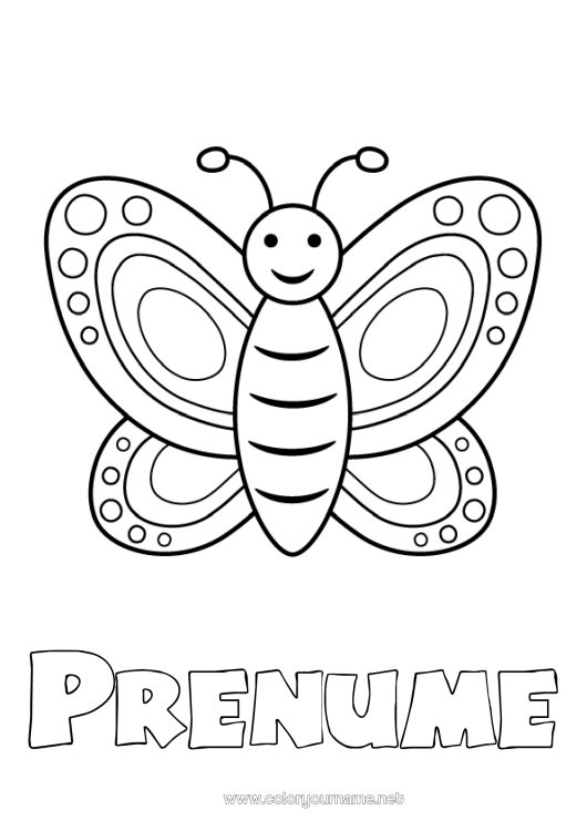 Pagină de colorat de imprimat Fluture Animal Insecte