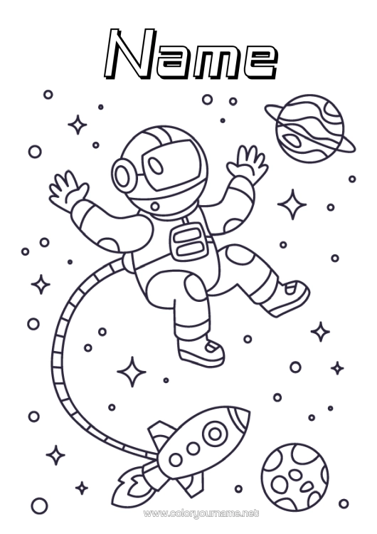 Colouring page to print Rocket Space Planets And Solar System Intermediate Colouring Sheets Earth Astronaut Astronomy Aerial Vehicles Exploration Professions