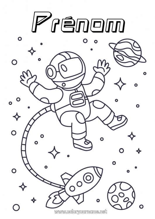 Coloriage à imprimer Fusée Espace Planètes et système solaire Coloriages intermédiaires Terre Astronaute Astronomie Véhicules aériens Métiers d'exploration