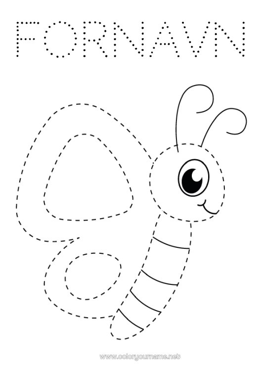 Farvelægningssiden til udskrivning Sød Sommerfugl Børneaktiviteter Dyr Nem farvelægning Tegn og farvelæg Insekter