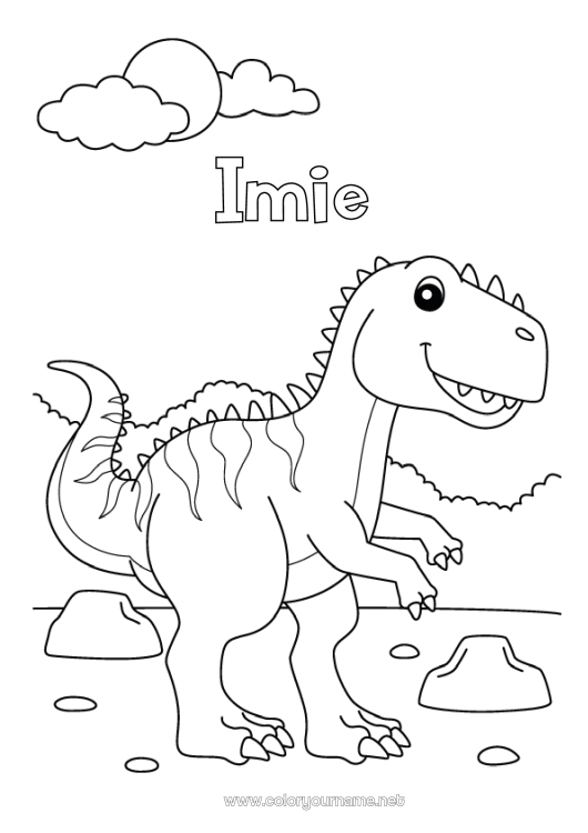 Kolorowanka do wydruku Dinozaury Zwierzę Tyranozaur