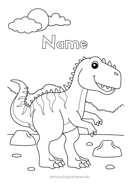 Colouring page to print Dinosaurs Animal Tyrannosaurus