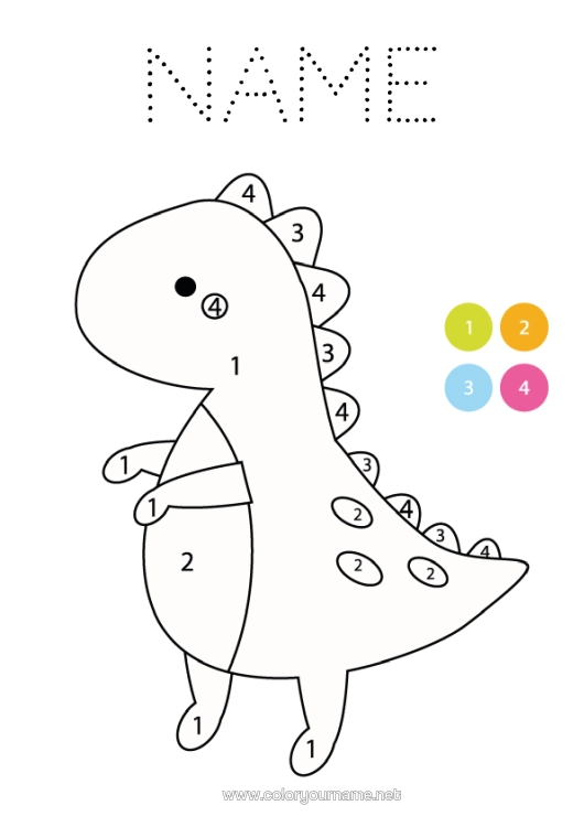 Colouring page to print Dinosaurs Magic Colouring Books Children's Activities Animal
