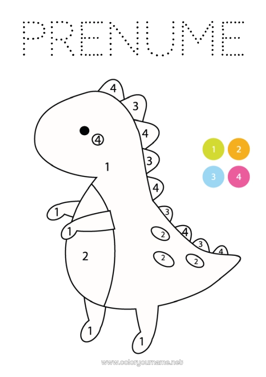 Pagină de colorat de imprimat Dinozauri Desene magice de colorat Activități pentru copii Animal