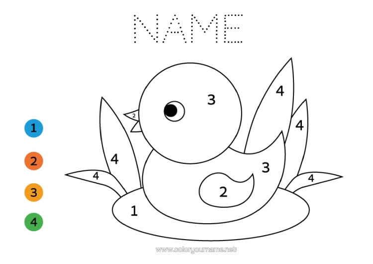 Colouring page to print Figure Bird Children's Activities Animal Duck Birds And Flying Mammals