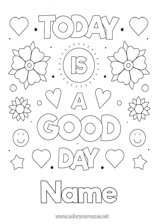 Coloring page to print Positive Smiley