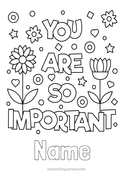 Colouring page to print Flowers Positive