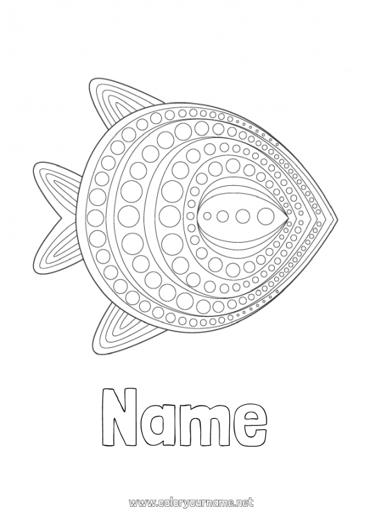 Coloring page to print Animal Fish April Fools' Day Intermediate coloring pages Marine or aquatic animals