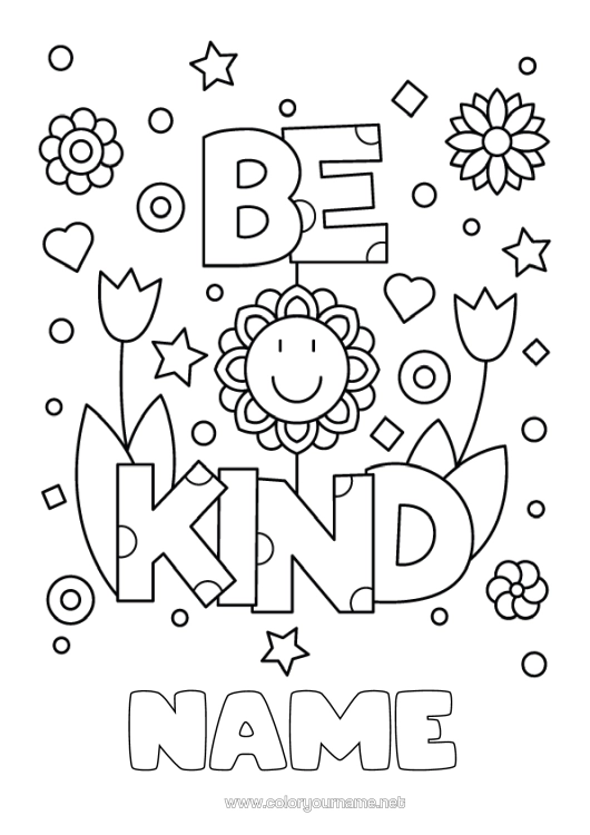 Colouring page to print Flowers Positive