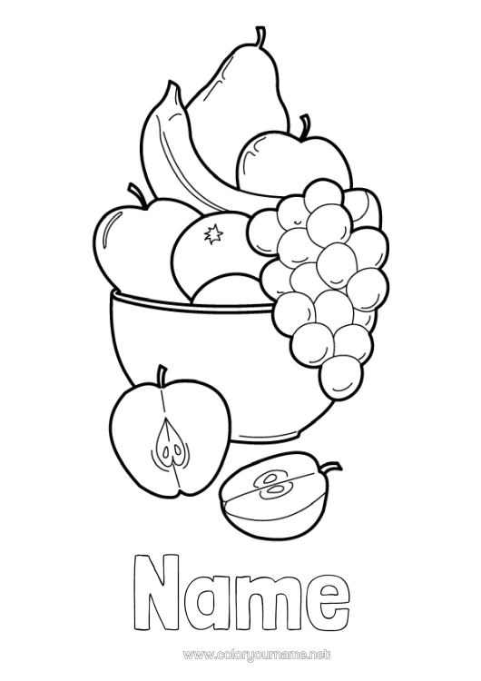 Colouring page to print Food Fruit