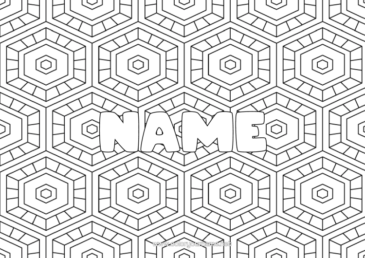 Colouring page to print Calm And Zen Mandala Decorated Name