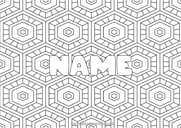 Coloring page to print Calm and zen Mandala Decorated name