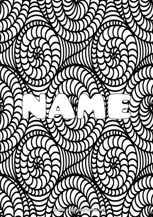 Coloring page to print Calm and zen Art Mandala Decorated name Zentangle