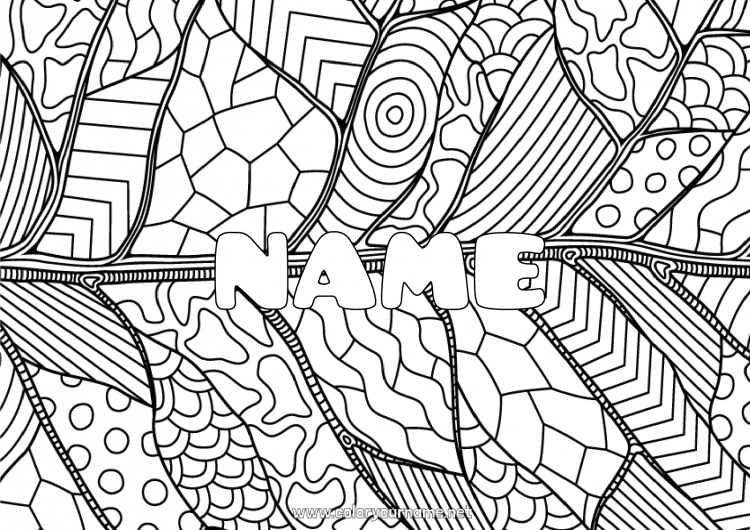 Coloring page to print Calm and zen Art Decorated name