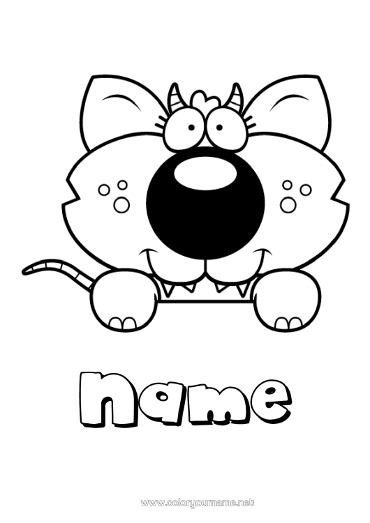 Colouring page to print Monster Halloween Animal Mexico Easy Colouring Pages Dragons, Unicorns, And Fantastical Creatures Chupacabra