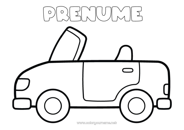 Pagină de colorat de imprimat Vehicule Mașină Desene de colorat ușoare Mașini, furgonete și autorulote
