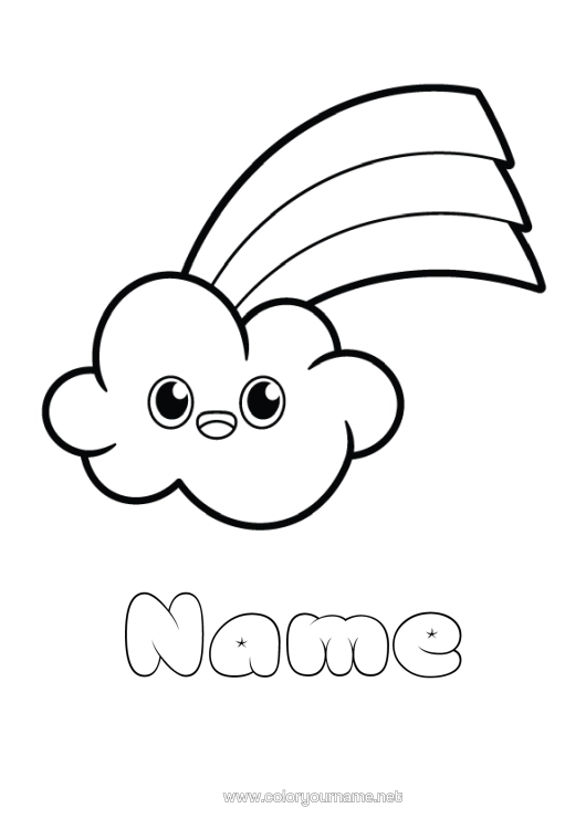 Colouring page to print Cute Cute Spring Children's Activities Rainbow Easy Colouring Pages