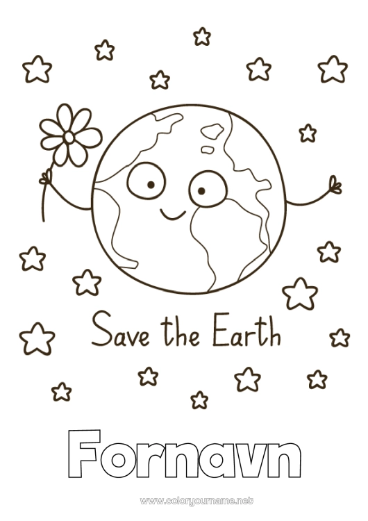 Fargeleggingssiden til utskrift Blomster Geografi Rom Planeter og solsystemet Stjerner Jord Jordens dag Astronomi