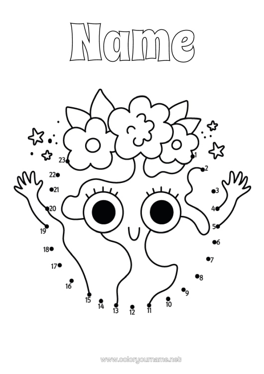 Colouring page to print Cute Cute Ecology Children's Activities Connecting Points Earth Earth Day Connect The Numbers
