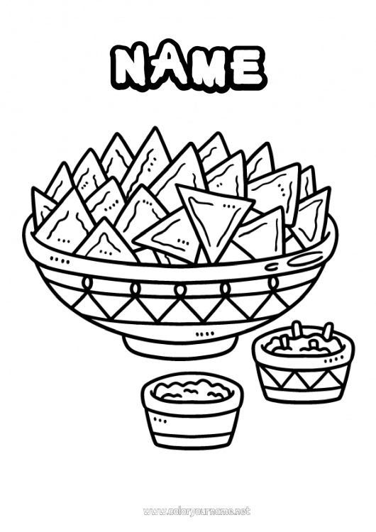 Coloring page to print Food Mexico Cinco de Mayo