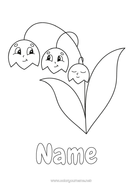 Coloring page to print Lily of the valley Easy coloring pages 1st may