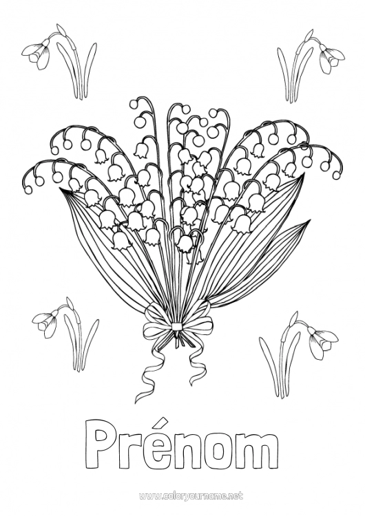 Coloriage à imprimer Fleurs Printemps Muguet 1er mai