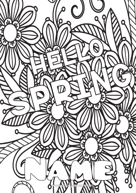 Colouring page to print Flowers Spring