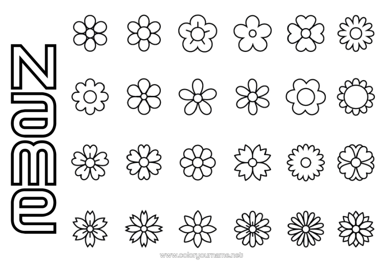 Colouring page to print Flowers Spring Children's Activities