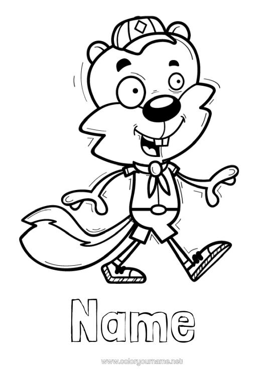 Colouring page to print Sport Animal Forest Animals Beaver Coach, Trainer Competitions And Awards