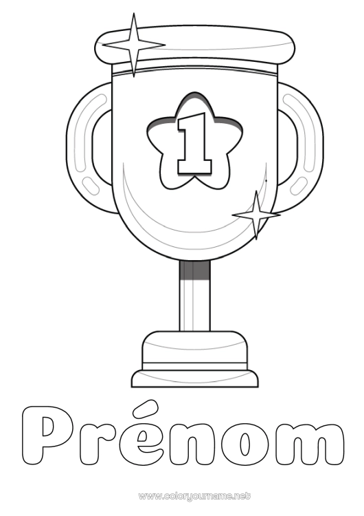 Coloriage à imprimer Coupe, trophée, médaille Compétitions et récompenses