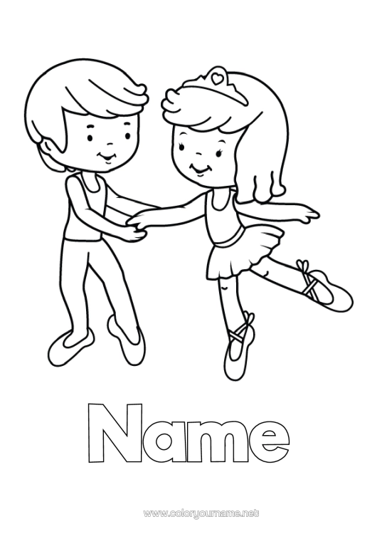 Colouring page to print Sport Dance Easy Colouring Pages Artistic Sports Ballet