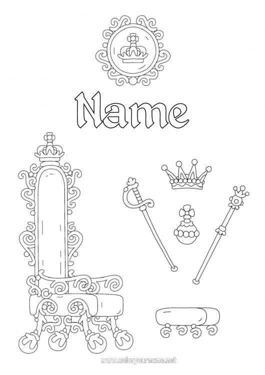 Coloring page to print Crown Jewel King