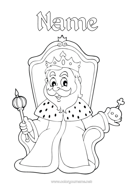 Colouring page to print Castle Easy Colouring Pages Intermediate Colouring Sheets King