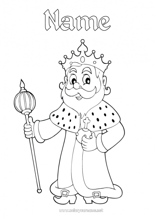 Coloring page to print Crown Intermediate coloring pages King