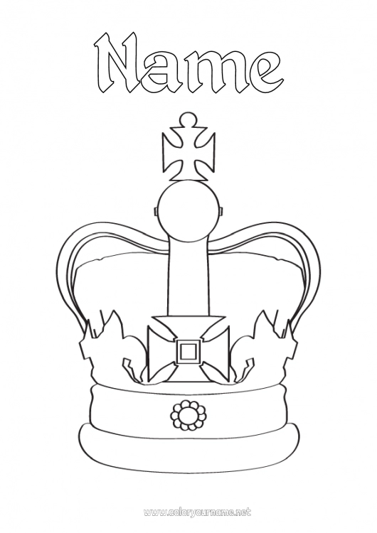 Coloring page to print Princess Crown Epiphany Jewel King