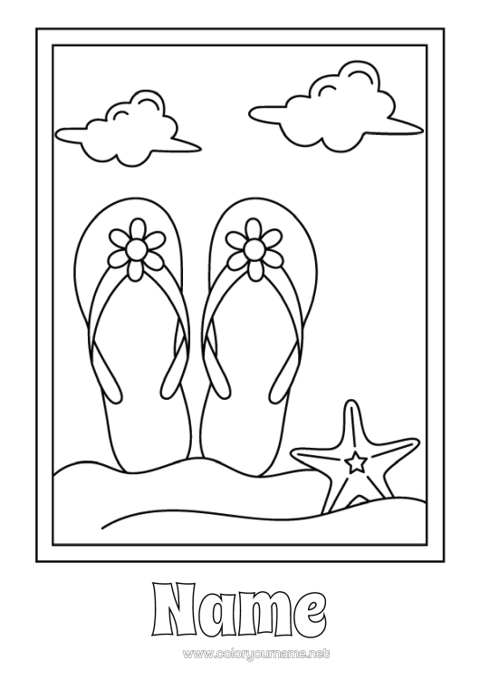 Colouring page to print Beach Tongue Easy Colouring Pages Starfish Marine Or Aquatic Animals