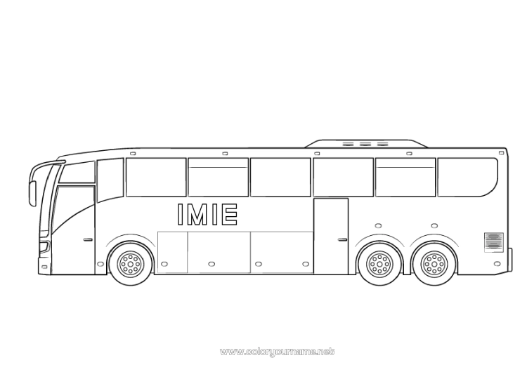 Kolorowanka do wydruku Pojazdy Autobus, samochód Kolorowanki pośrednie Transport public lądowy Zawody transportowe Powrót do szkoły