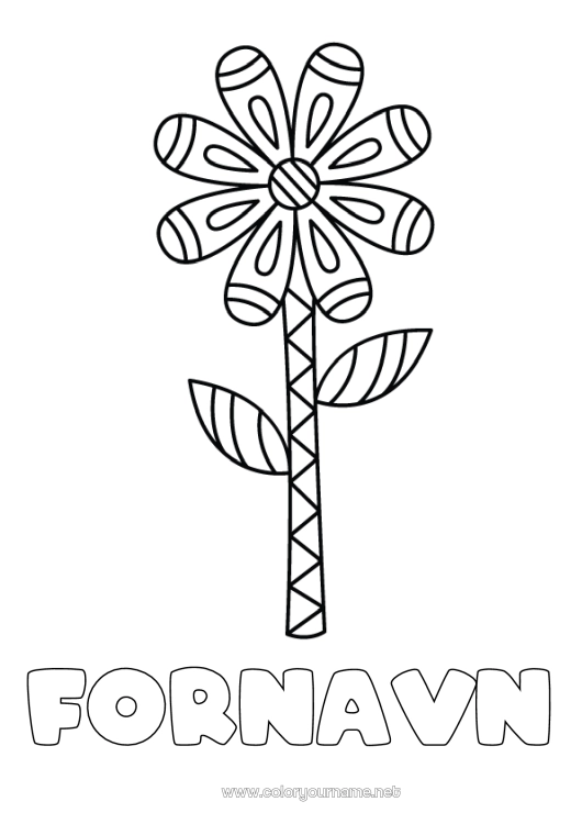 Farvelægningssiden til udskrivning Blomster Nem farvelægning