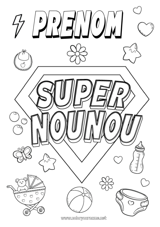 Coloriage à imprimer Héros Nounou Badge super