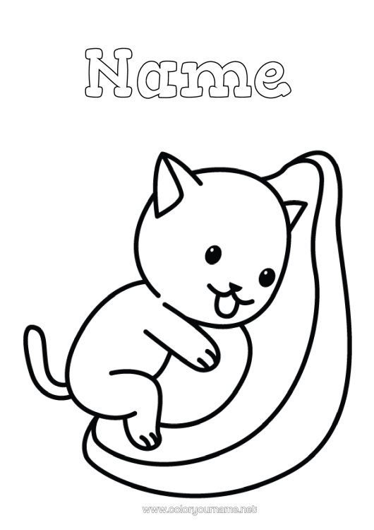 Colouring page to print Cute Cat Cute Food Animal Fruit Easy Colouring Pages Dogs And Cats Lawyer