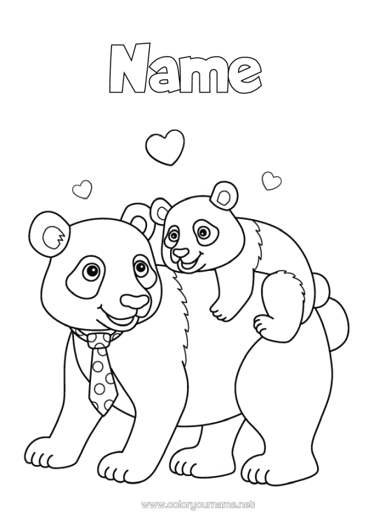 Colouring page to print Bear Dad Animal Intermediate Colouring Sheets Forest Animals