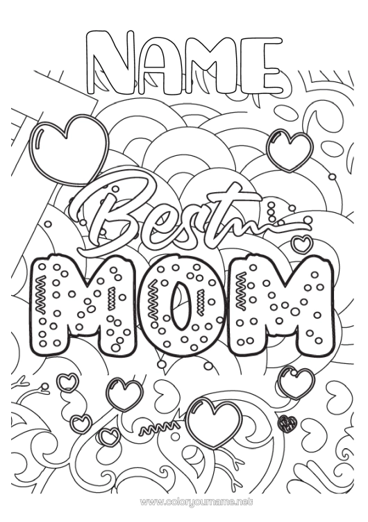 Colouring page to print Mum Complex Colouring Pages Anti-Stress